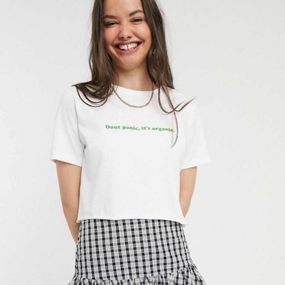 oversized cropped t-shirt in organi
